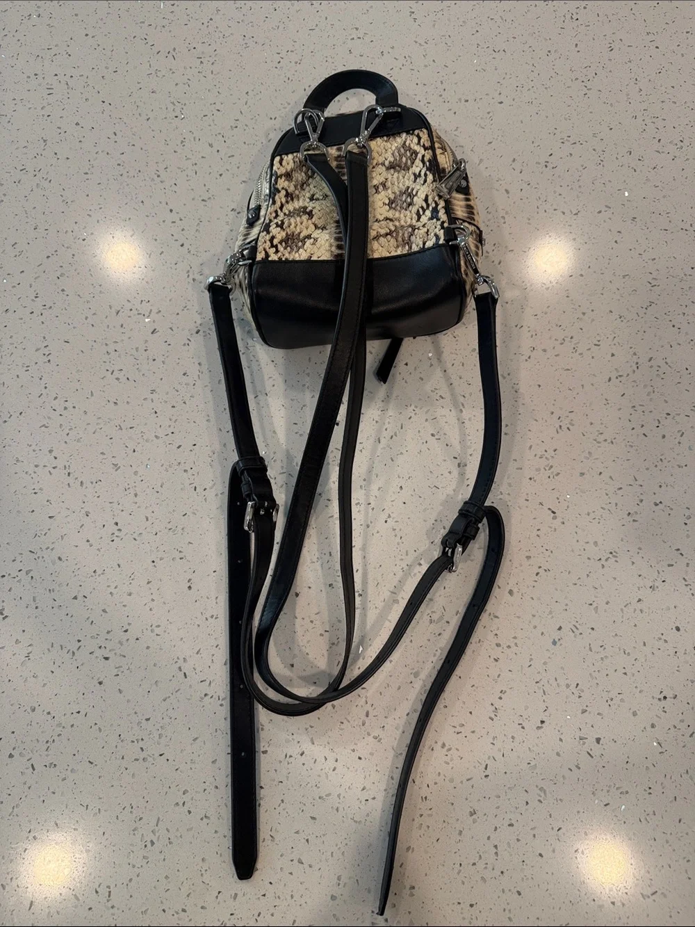 Michael Kors snake embossed leather mini backpack